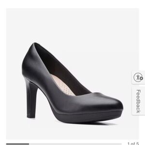 Clarks Black Leather Heels